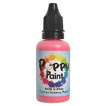 Pink Fast Drying Edible Poppy Paint for Cake Pops, Cookies, Chocolates - 30ml
