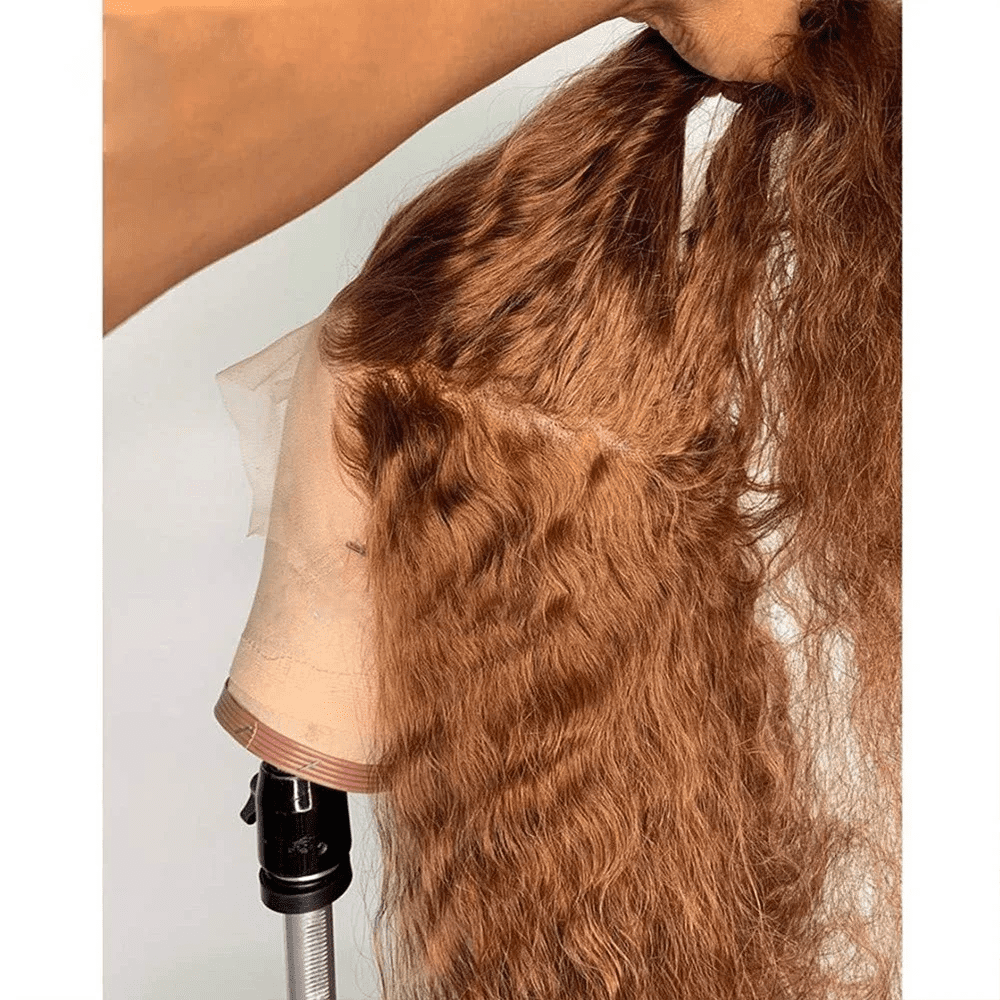 Soft Glueless 180% Density Ginger Synthetic Hair |Orange Kinky Curly Lace Front Wig | 26 Inch Long Preplucked Baby Hair & Heat Resistant | Glueless Daily Wig for Women)