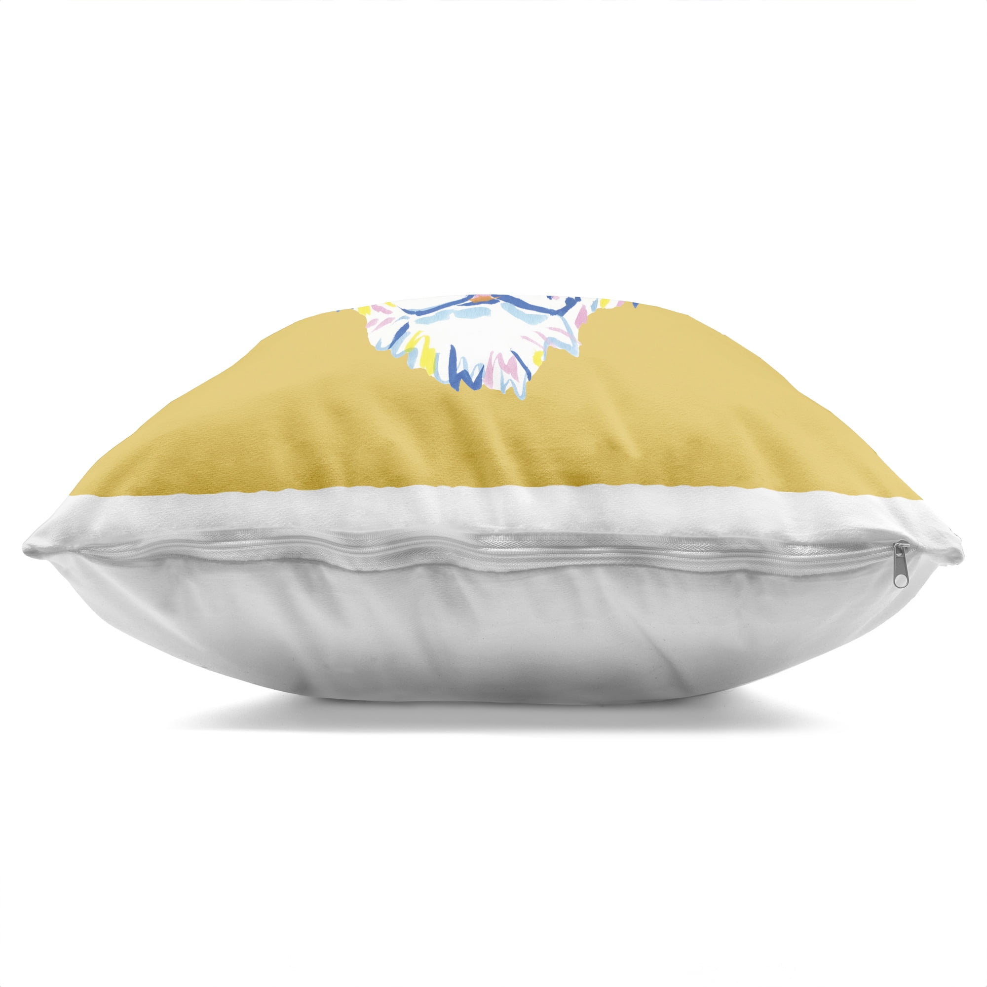 Stupell Industries Blue Tiger over Yellow Decorative Printed Throw Pillow, design by Karolina Sato, 18 x 7 x 18