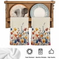 thumbnail image 6 of Colorful Spring Floral Kitchen Towels Set of 2, Elegant Summer Botanical Rustic Soft Microfiber Dish Towels, Absorbent Quick-Dry Washable Dishcloths for Kitchen Cleaning, Drying Dishes, 18x28 Inches, 6 of 9