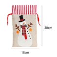 thumbnail image 2 of 3-pcs Christmas Reindeer Santa Snowman Xmas Gift Bag With Drawstring, 2 of 5