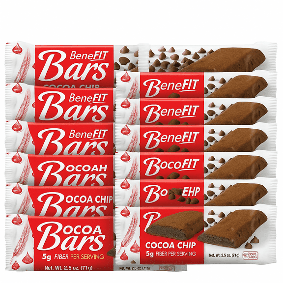 Cocoa Chip BeneFit Bars by Readi-Bake 2.5 Ounce | Value Pack of 12