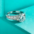thumbnail image 3 of AnuClub Halo Moissanite Engagement Rings 3.8cttw(3ct Center Stone) D Color VVS1 925 Sterling Silver Vintage Anniversary Wedding Promise Ring for Women with Certificate, 3 of 5
