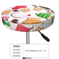 thumbnail image 4 of Fotbe Christmas Gingerbread Cookies Stool Covers Round,Waterproof Round Bar Stool Covers Bar Chair Covers Washable Stool Cushion Slipcover for 12-14 Inch Chair-13 inch, 4 of 7