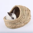 thumbnail image 4 of Rabbit grass bed, rabbit woven hay bed, natural handmade grass house for small pets, suitable for Totoro, guinea pigs, hedgehogs, rats（mini version）, 4 of 5