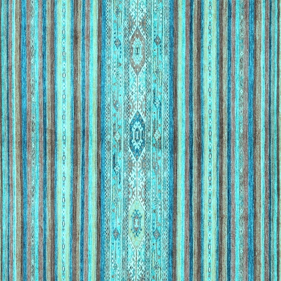 Ahgly Company Indoor Square Abstract Light Blue Modern Area Rugs, 8' Square