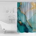 thumbnail image 2 of Abstract Marble Texture Shower Curtain Set ，Waterproof Fabric Shower Curtains Dark Green Gradient Watercolor Shower Curtains for Bathroom,Bathroom Decor 60"x72", 2 of 6