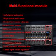 BOMGE 12 Channel Mixer Audio Console, Professional Music DJ Mixing Board with 256DSP Bluetooth MP3 Player 48V 7 Level Equalizer Supply USB Recording Studio Karaoke Live Performance (12 Channels)