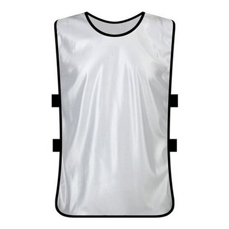 Football Mesh Vest TopTie Training Vests, Football Jersey, Pinnies for Soccer Team, Multiple Colors and Quantities-White-Adult ()