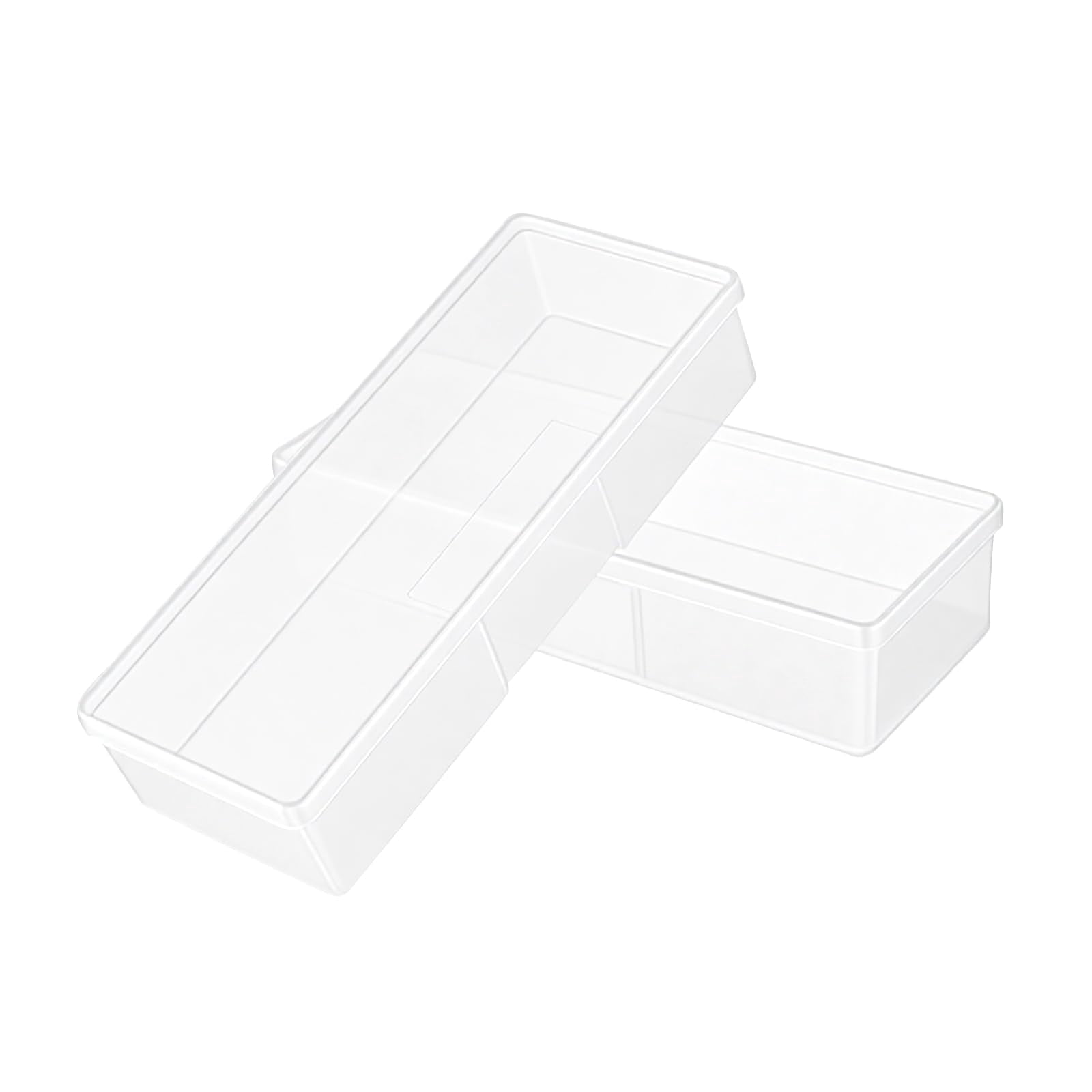 24 Pack Clear Pencil Boxes  Small Storage Box With Snap Lid Rectangle Mini Plastic Containers For Crayon Beads And Crafts 7.6 X 3 1.5 Inch