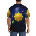 thumbnail image 3 of Balery Solar System Camisa Casual de Manga Corta con Botones para Hombre, Texturizada, Estilo Cubano, para Playa, Verano-Small, 3 of 5