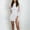 White, variant on Idoravan Women's Dress Clearance Summer Fashion Women Lantern Sleeve Perspective Mesh Sleeve Casual Mini Dress