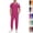#03 Hot Pink, variant on Mens Scrubs Set Stretch V Neck Medical Uniform Scrub Top Jogger Scrub Pants Multi-Pocket Breathable Moisture Wicking Easy Care Nurse Uniform,XXL,Black