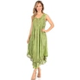 thumbnail image 5 of Sakkas Kara Long Draped Sleeveless Marbled Caftan Dress / Cover Up - Forest Green - One Size Regular, 5 of 5