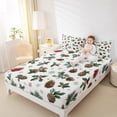 thumbnail image 4 of Homewish Rustic Pine Cone Full Size Sheets,Green Christmas Floral Bed Sheets,Red Xmas Berry Sheet Sets For Men Women,Ultra Soft Home Decor,4 Pieces, 4 of 7