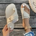 thumbnail image 3 of Mepaouo Women's Slide Sandals Slip on Flat Shoes Casual Summer Thong Flip Flop Footbed Footwear, 3 of 6