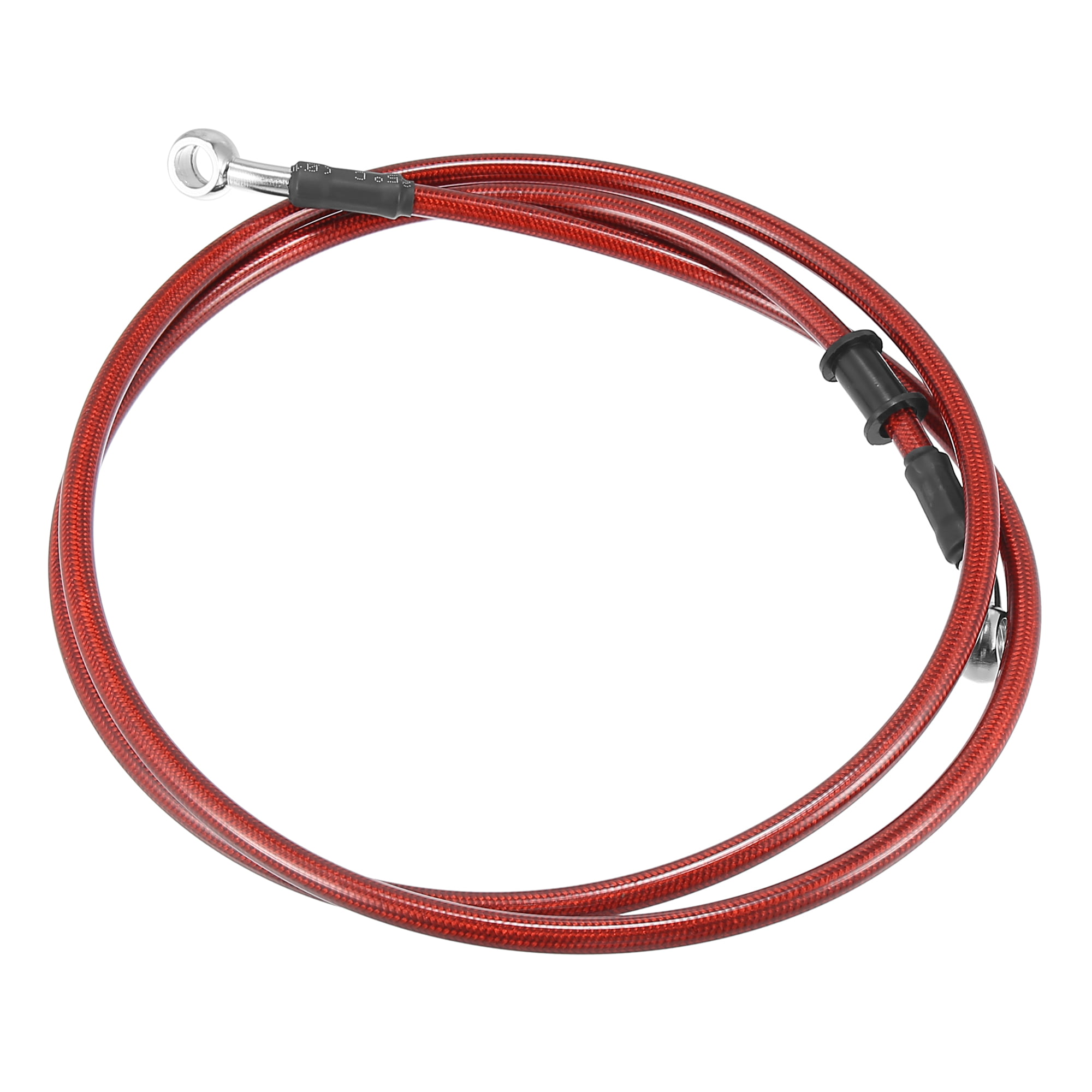 Motoforti 150cm 59.06 10mm Motorcycle Braided Brake Clutch Oil Hoses Line Pipe Clutch Throttle Gas Line Fuel Pipe Red for ATV Dirt Bike 
