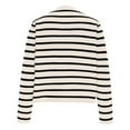thumbnail image 6 of Women Striped Cardigan Sweaters Button up Cropped Knit Jackets Coat Fall Outfits Trendy Clothes New Open Front Cardigan Beige S, 6 of 9