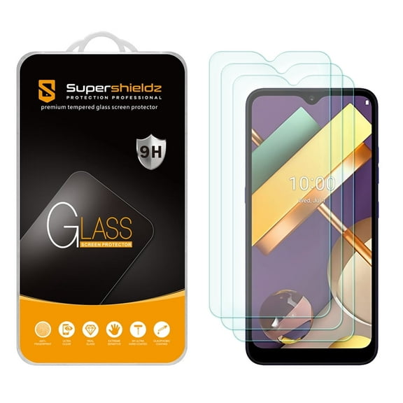 [3-Pack] Supershieldz for LG K22 / K22 Plus Tempered Glass Screen Protector, Anti-Scratch, Anti-Fingerprint, Bubble Free