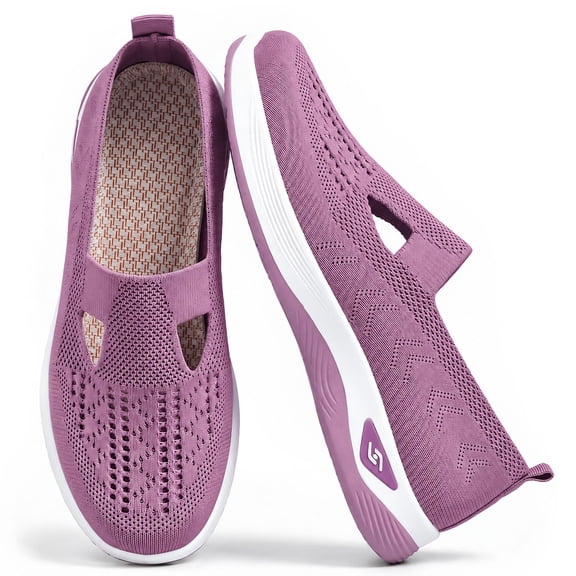 BERANMEY Lightweight Breathable Mesh Running Shoes Knit Comfortable Flexible Slip-On Sneakers for Women Stylish Casual Footwear for Tennis Walking & Running