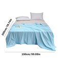 thumbnail image 2 of Cooling Blanket Queen,Hwkond Ice Cream Cool Feeling Silk Summer Quilt Solid Colour Summer Quilt Machine Washable A Conditioning Quilt Single Double Summer Thin Quilt Home Gift,Blue,200x150cm, 2 of 7