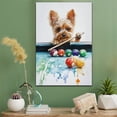 thumbnail image 2 of Yorkshire Terrier Dog Canvas Billiards Stretched Canvas Size 8x12 – Funny Yorkshire Terrier Dog Canvas Wall Decor, Funny Dog Wall Art for Billiards Room, 2 of 5