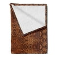 thumbnail image 2 of Antique Soft Flannel Fleece Throw Blanket, Vintage Lacy Persian Pattern from Ottoman Empire Palace Carpet Style Artwork, Cozy Plush for Indoor and Outdoor Use, 50" x 60", Orange Brown, by Ambesonne, 2 of 5