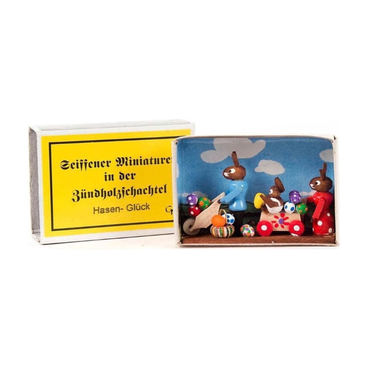 Alexander Taron 2.25" Dregeno Bunny Family Collecting Easter Eggs Matchbox