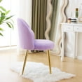 thumbnail image 6 of HYJY Fluffy Girls Vanity Chair with Back & Pillow,Cute Small Cozy Desk Chair No Wheels,Comfy Makeup Ch with Ajustable Gold Legs,for Bedroom,Living Room,Small Space,Purple, 6 of 18