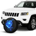 thumbnail image 2 of KAKALAD Blue Rose 02 Spare Tire Cover Universal Vehicle Accessories Buckle Car Tools 14”in, 2 of 6