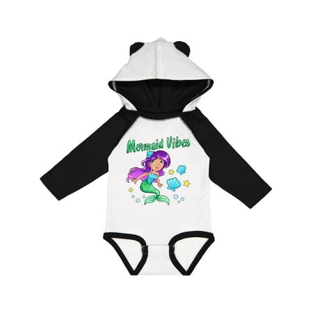 

Inktastic Mermaid Vibes- cute mermaid with green tail Gift Baby Girl Long Sleeve Bodysuit