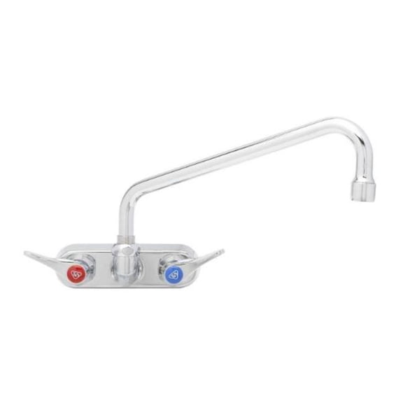 T And S Brass B-1117-Cr Double Handle 4" Wall Mounted Food Service Faucet - Chrome