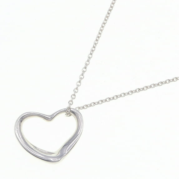 Pre-Owned Tiffany Necklace Elsa Peretti Heart SV Sterling Silver 925 Pendant Choker Women's...