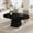 Black embossed, variant on 47-63" Extendable Oval Dining Table for 4-6 with Hidden Leaf and Storage Shelf, Space-Saving Modern Kitchen Table with Sturdy Metal Legs for Apartments, Black/Light Ivory Gray