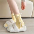 thumbnail image 3 of Milue Womens Fuzzy Plush Slipper Socks Cute Heart Bowknot Thermal Warm Fleece Socks, 3 of 21