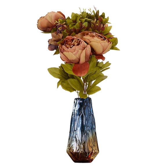 Vintage Artificial Peony Flowers Silk Bouquet Home Wedding Decoration Coffee No Vase Included