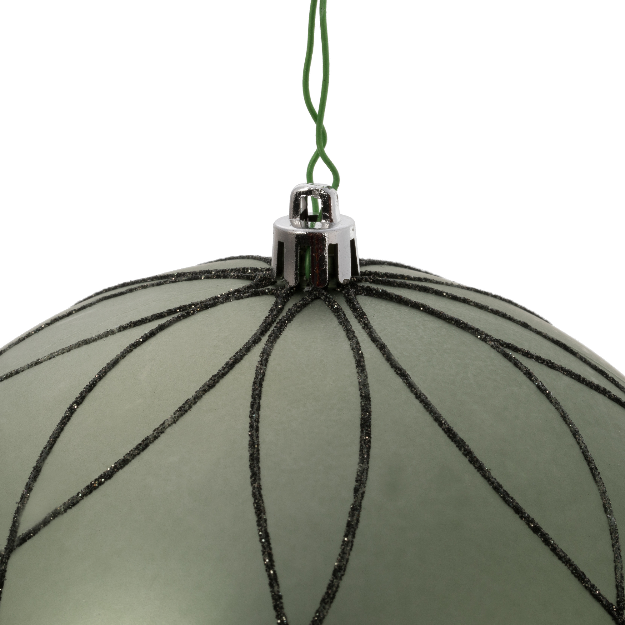 Vickerman 6" Wrought Iron Matt Glit Swirl Ball 3Bx