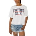 thumbnail image 2 of Women's Gameday Couture White Illinois Fighting Illini Claim To Fame Boxy Cropped T-Shirt, 2 of 5