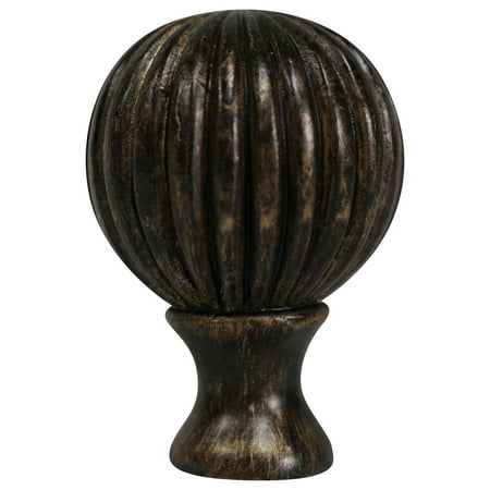 Ball Lamp Finial - Urbanest Fluted Ball Lamp Finial, 2 1/8