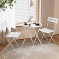 thumbnail image 2 of LAUSAINT HOME 3-Piece Outdoor Folding Bistro Set, Outdoor Furniture Set with Premium Frame for Balcony, Garden, White, 2 of 8