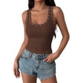 thumbnail image 2 of Sheghy Camisole Tops for Women 100%Cotton Women's Personalized Perforated Rhinestone Slim- Waist-cinching Outerwear Camisole, 2 of 9