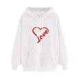 thumbnail image 1 of WZXFASHION Chandail à Capuchon pour Femmes à Couleur Unie à Manches Longues Imprimé Amour Rabais de 50 % Liquidation Chandail à Capuchon à Fermeture Éclair, 1 of 4