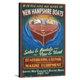 thumbnail image 1 of New Hampshire Wooden Boats Vintage Sign - Lantern Press Artwork (12x18 Gallery Wrapped Stretched Canvas), 1 of 8