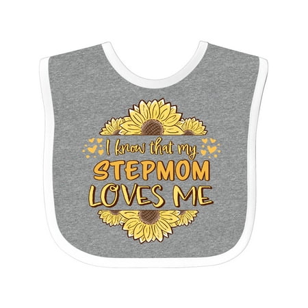 

Inktastic I Know That My Stepmom Loves Me Gift Baby Boy or Baby Girl Bib