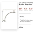 thumbnail image 3 of NACH js-90-064wts Half-Round Shelf Bracket, Small, White, 4 Pack, 3 of 3