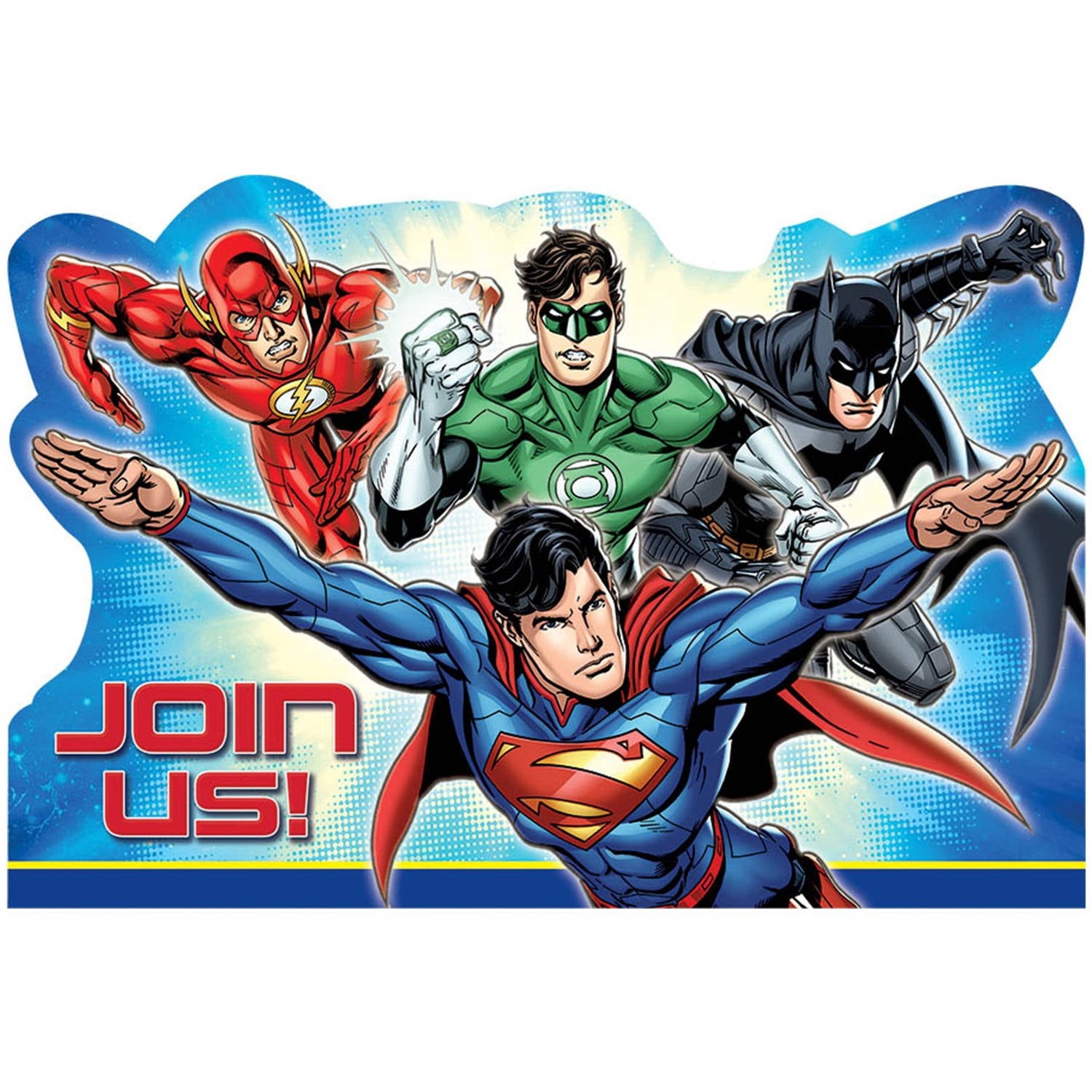 Justice League Invitations, 8pk