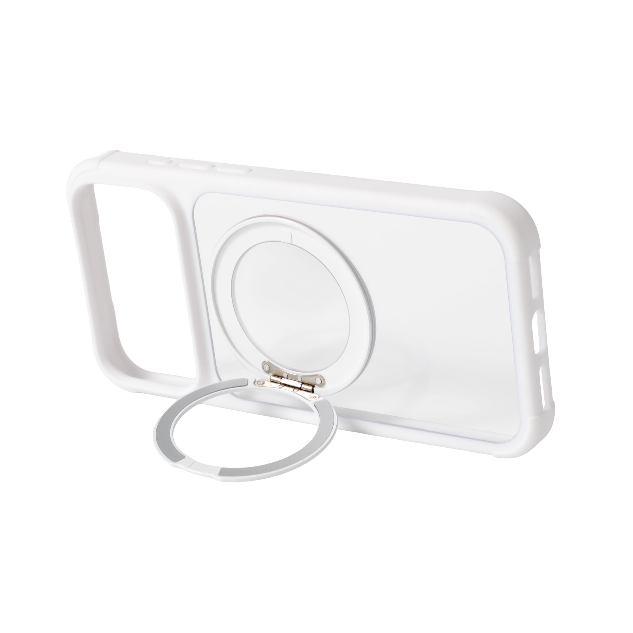 onn iPhone 18 Pro Max and iPhone 17 Pro Max Bumper Phone Case with MagSafe & 360 Ring Kickstand, White
