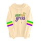 thumbnail image 3 of Uootdi Mardi Gras Womens Drawstring Hoodies for Women Carnival Crewneck Heart Print Hooded Long Sleeve Pullover Festive Color Block Loose Sweatshirts Gift, 3 of 5