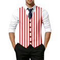 thumbnail image 1 of Gilet pour Hommes pour Usage Quotidien - Gilet Sans Manches Rayé Formel pour Tenue Décontractée et de Fête Adaptée à Toutes les Saisons, Design Réfléchi Polyvalent pour le Week-End, 1 of 6