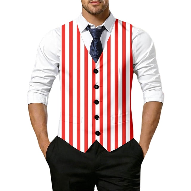 Gilet pour Hommes pour Usage Quotidien - Gilet Sans Manches Rayé Formel pour Tenue Décontractée et de Fête Adaptée à Toutes les Saisons, Design Réfléchi Polyvalent pour le Week-End